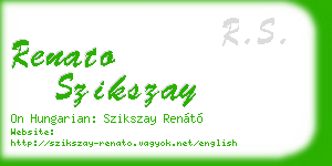 renato szikszay business card