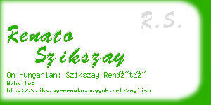 renato szikszay business card